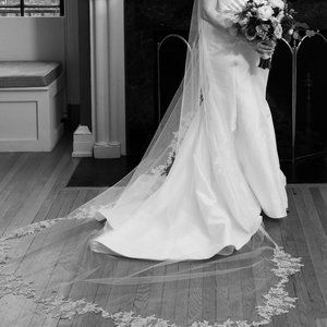 Untamed Petals by Amanda Judge "Ambrosia" Lace Cathedral Veil MSRP: $384